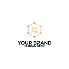 KE letter initial logo design
