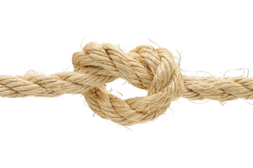 Overhand knot made of rough hemp rope
