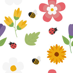 Spring floral seamless pattern design