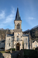 Fototapeta na wymiar Eglise Saint Loup à Salles-la-Source dans le département de l'Aveyron en région Occitanie