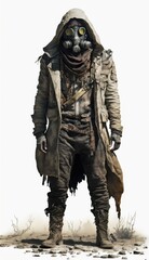 Fototapeta premium Stalker from wasteland, nuclear war survival human