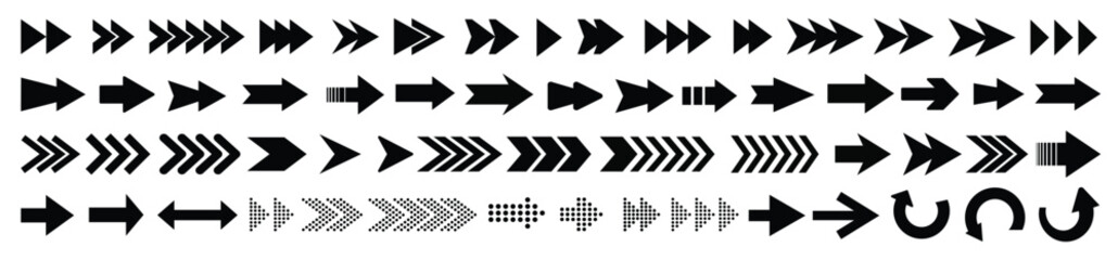 Arrow icon set. Arrows. Arrow vector collection. Arrow. Direction. Cursor. Simple arrows. Vector illustration.