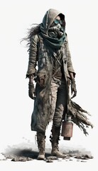 Fototapeta premium Stalker from wasteland, nuclear war survival human