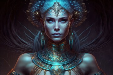 Mysterious Powerful Goddess - Generative Ai Illustration 