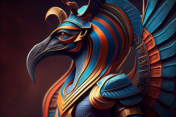 Beautiful abstract Egyptian God Osiris background. Generative AI technology.