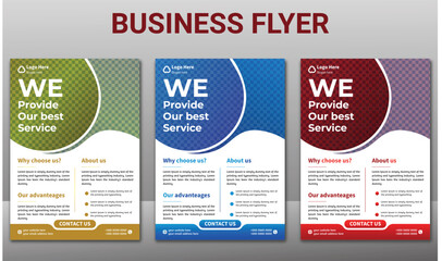 Creative Corporate & Business flyer layout set of three color variations a4 template