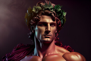Beautiful abstract Olympian God Dionysus background. Generative AI technology.