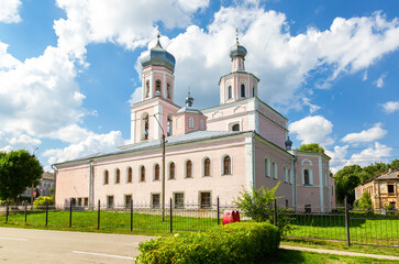 Fototapeta na wymiar Cathedral of the Holy Trinity (1744) in summer day. Valdai, Russia