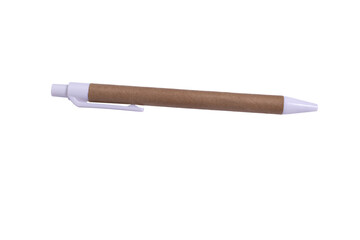 White and brown pen made of recycled material
