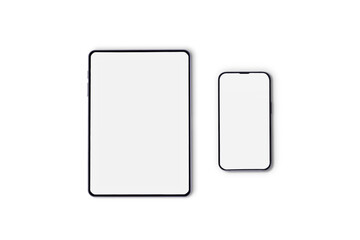 Mock-up mobile phone and tablet, blank screen