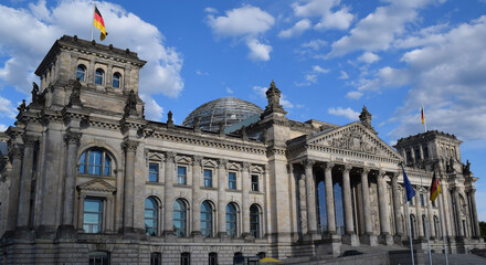German Reichstag Building in Berlin, Full Shot