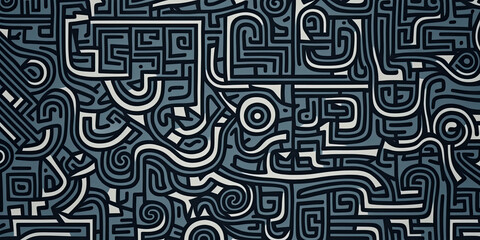 Abstract doodle pattern background - Generative AI