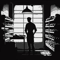 illustration of a silhouette of cooker
