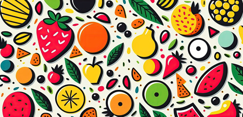 Abstract doodle pattern background - Generative AI