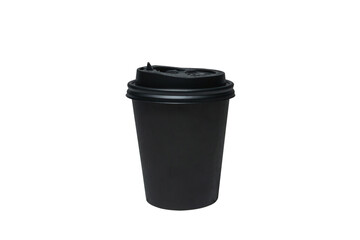 Black takeaway paper coffee cup (PNG)