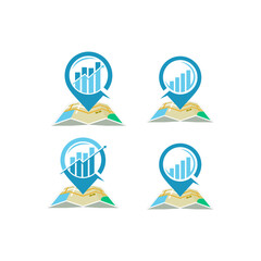 map technology logo icon design