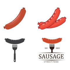 Sausage Logo Template. Street Food Logo Icon.
