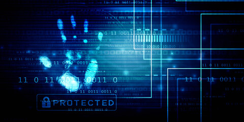 Fingerprint Scanning Technology Concept 2d Illustration