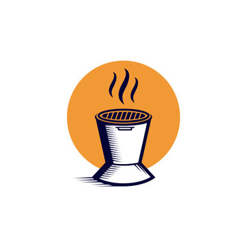 grill logo design inspiration vector