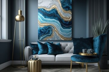 abstract ocean ART Natural Luxury Style,Generative AI