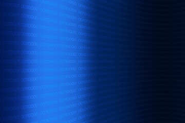 The blue background has digital codes 1 and 0 to display digital information for design.