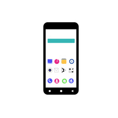 Mobile icon with apps coloricon made at Adobe Illustrator