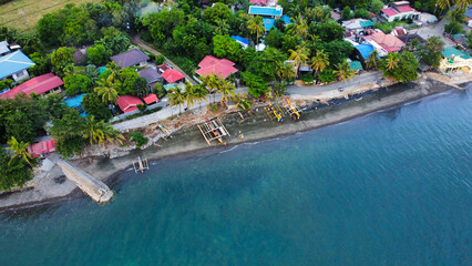 Aerial view of a coastline