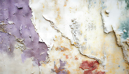 Old paintings cracked on a cement wall