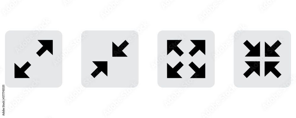 Poster full screen and output full screen set of icons on a white background eps10