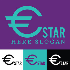 EUROSTAR symbol Icon pictorial mark logo design. Creative clean and minimal EUROSTAR symbol Icon pictorial mark logo design template.Professional design for any institute 2