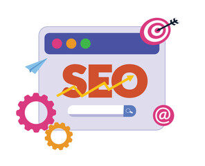 Fototapeta premium website seo optimization icon illustration