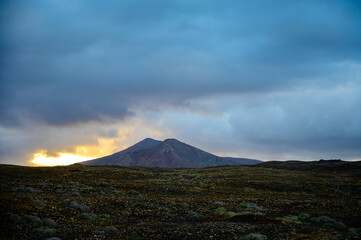 View on Montana Roja near Corallejo at winter, Fuerteventura, Canary islands, Spain