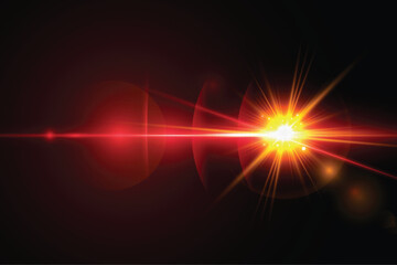 Fototapeta na wymiar Red transparent light lens flares streaks 