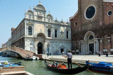 Venezia, Campo Ss. Giovanni e Paolo con la Basilica omonima e la Scuola di San Marco