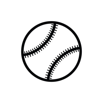 baseball ball outline icon, circle shaped.