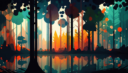 Abstract forest background 