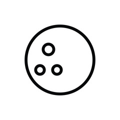 bowling ball icon outline, round shape.