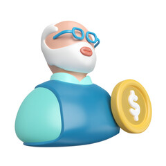 Pension fund 3D Illustration Icon