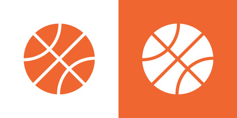 vector basketball in orange or brown, circular shape.