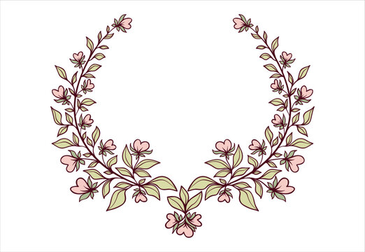 Floral decorative wreath, elegant ornament for logo, diploma, anniversary and wedding invitation and many more