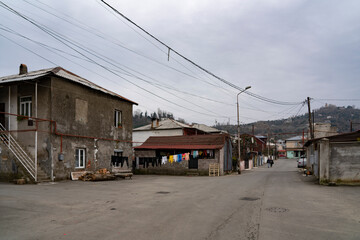 Fototapeta na wymiar Batumi, Georgia - March 3, 2023: old private houses
