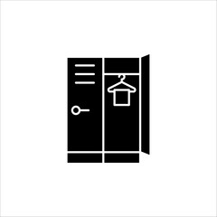 Locker outline vector icon. flat vector simple element illustration from editable gym and fitness concept isolated on white background