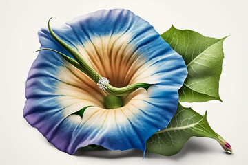 Celebrate the Beauty of Spring and Summer with Gorgeous Isolated Morning Glory Flower Images on White Backgrounds. Generative AI