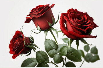 Elevate Your Home Décor with Striking Isolated Red Rose Image on White Backgrounds. Generative AI