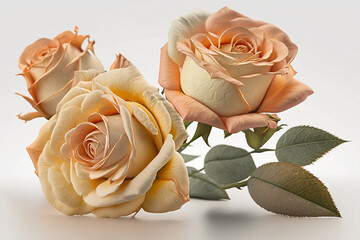 Add a Touch of Romance to Your Décor with Beautiful Isolated Rose Images on White Backgrounds.. Generative AI