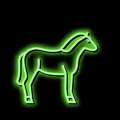 Fototapeta na wymiar horse animal neon glow icon illustration