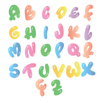 set of colorful balloon alphabet