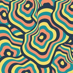 Flat abstract psychedelic groovy background.