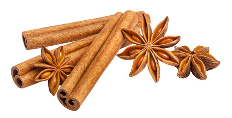 Delicious cinnamon and star anise, cut out