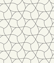 Vector seamless pattern. Modern stylish texture. Repeating geometric tiles with linear hexagonal grid. Contemporary simple graphic design.